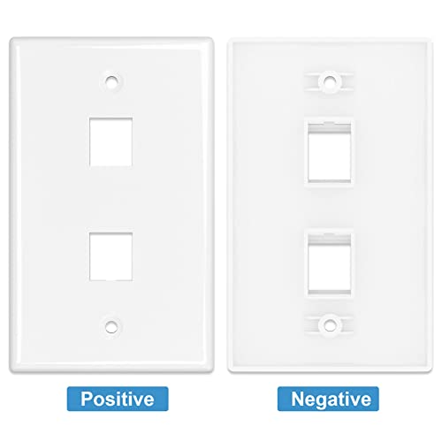 iwillink (2-Pack) 2-Port Ethernet Wall Plate, Keystone Jack Wall Plates with RJ45 Keystone Inline Coupler insert, Female to Female Cat6 RJ45 Wall Plate, Blue - Image 5