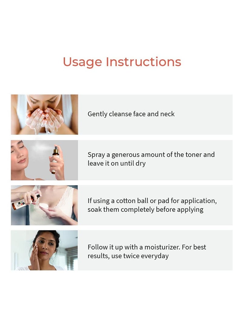 Vedix Customized Ayurvedic Toner | Saday Gentle Glow Hydrating Face Toner With Rose And Niacinamide | For Normal Skin | For Pore Tightening and Moisturizing |100ml - Image 4