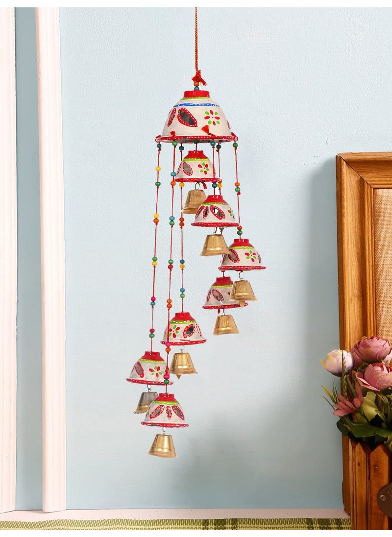 Great Art - Great Art Set of 1 Garland Diwali Decorations Wall Door Hanging Toran with Bells Rajasthani Home Living Room Decoration(Pack of 1) White - Image 1