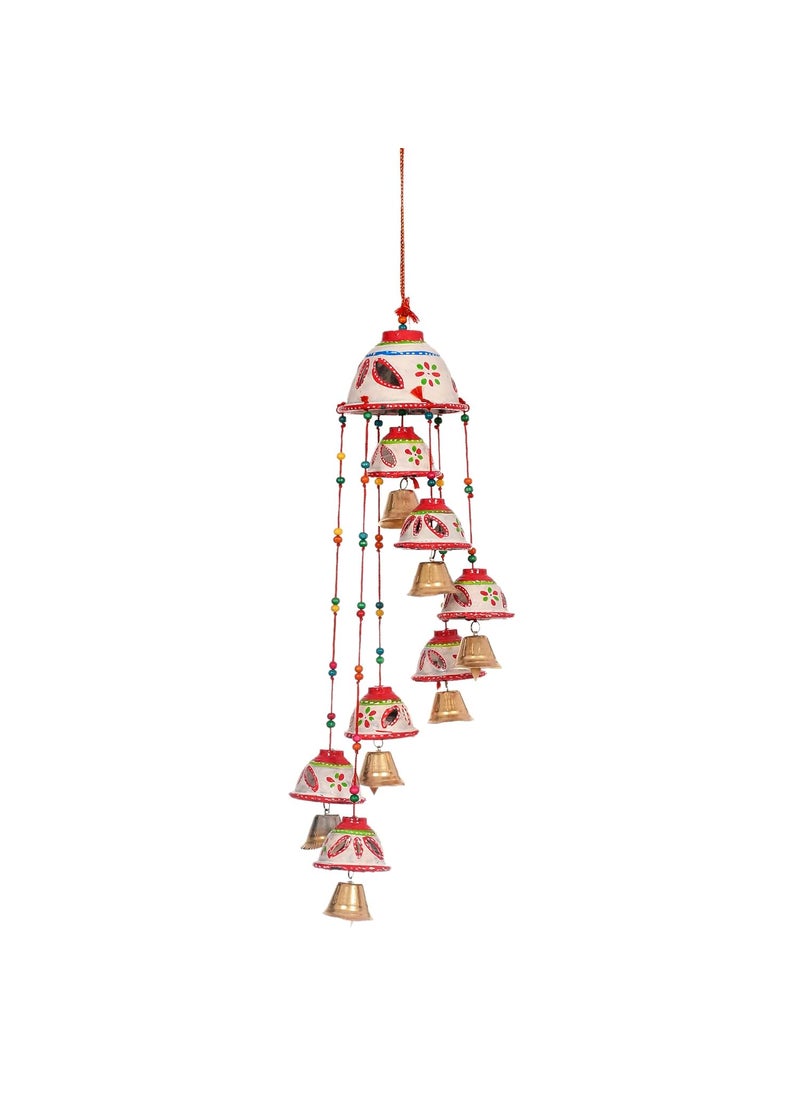 Great Art - Great Art Set of 1 Garland Diwali Decorations Wall Door Hanging Toran with Bells Rajasthani Home Living Room Decoration(Pack of 1) White - Image 1