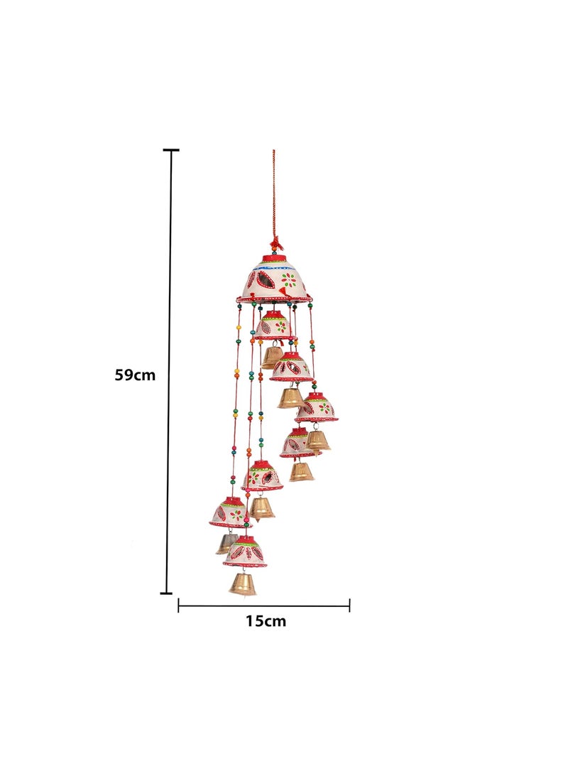 Great Art - Great Art Set of 1 Garland Diwali Decorations Wall Door Hanging Toran with Bells Rajasthani Home Living Room Decoration(Pack of 1) White - Image 1