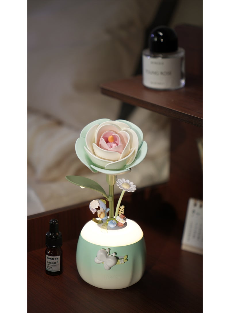 ROKR ROBOTIME ROKR Minty Camellia Lamp DIY 3D Flower Night Light AF02S - Image 2