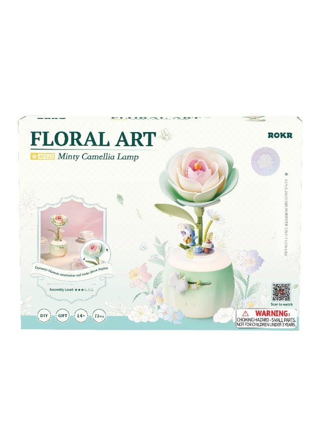 ROKR ROBOTIME ROKR Minty Camellia Lamp DIY 3D Flower Night Light AF02S - Image 3