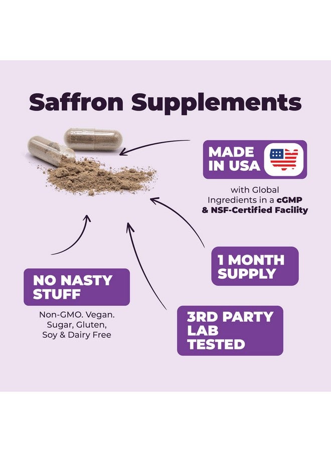 Vimerson Health Saffron Supplements for Women & Men. Saffron Extract Capsules Promote Eye, Heart, Brain & Metabolic Health. 100% Pure Saffron (Azafran) Alternative to Saffron Gummies or Safron Powder. Vegan 60 Caps - Image 4