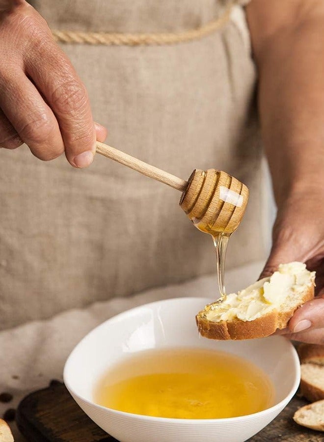 Bukela عصا عسل خشبية صغيرة، عصا تحريك المربى والنبيذ، مغلفة بشكل فردي، وعاء عسل، مستخرج عسل، 8 سم، عبوة من ست قطع - Image 3