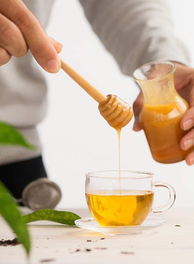 Bukela عصا عسل خشبية صغيرة، عصا تحريك المربى والنبيذ، مغلفة بشكل فردي، وعاء عسل، مستخرج عسل، 8 سم، عبوة من ست قطع - Image 2