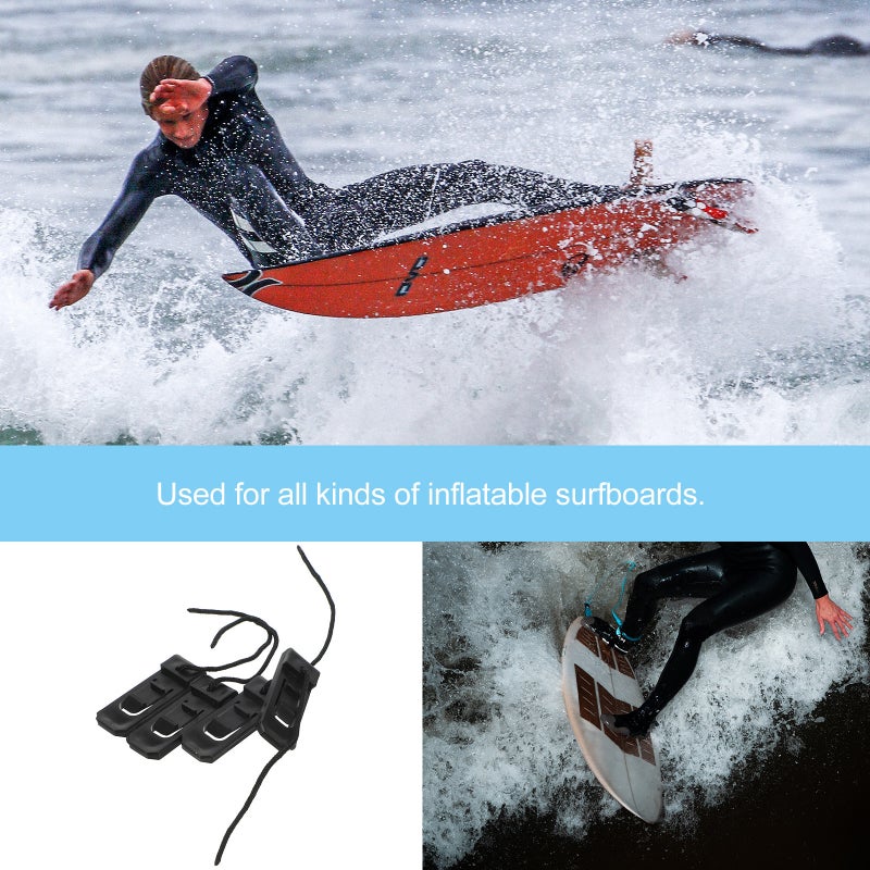 4pcs -type Split Surfboard Fin Splitter Accessory Replacement for Outdoor Surfboard Surfing Beach (Black 4.3 x 1.3 x 1cm) - Image 5