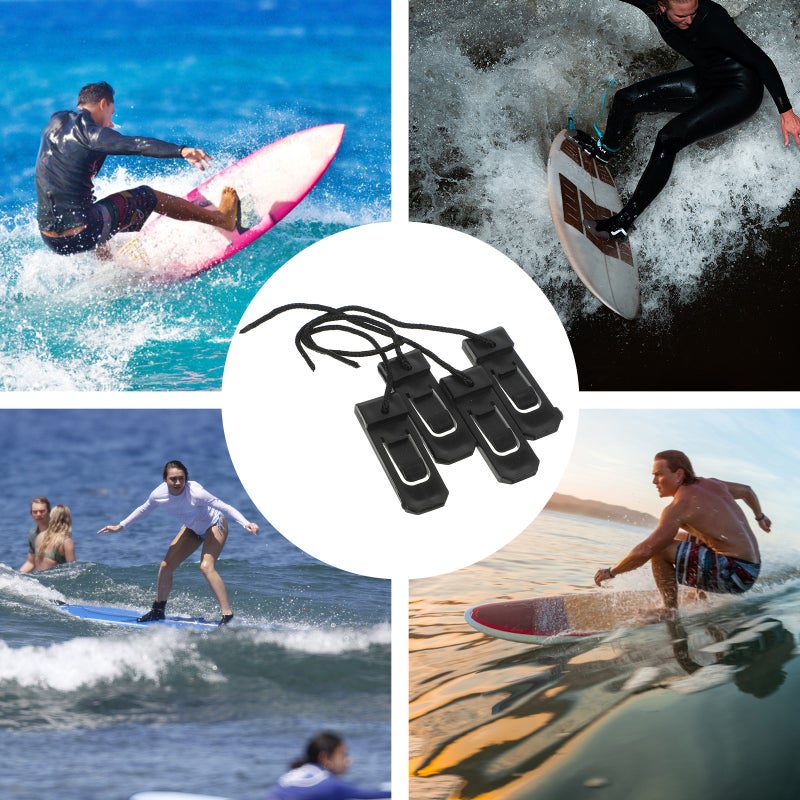4pcs -type Split Surfboard Fin Splitter Accessory Replacement for Outdoor Surfboard Surfing Beach (Black 4.3 x 1.3 x 1cm) - Image 3
