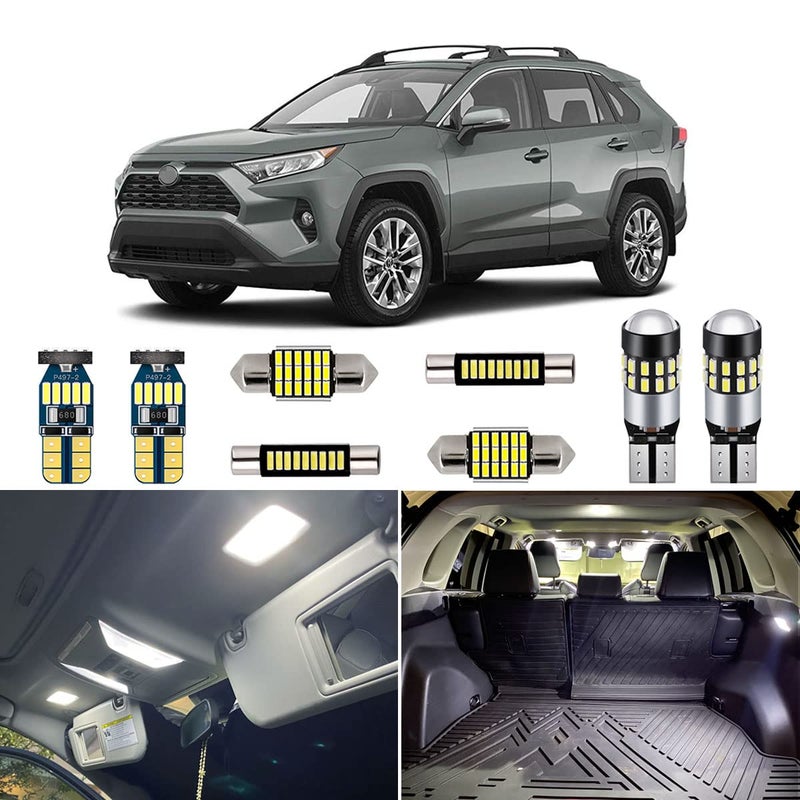 طقم أضواء LED داخلية بيضاء AUTOGINE لسيارة تويوتا RAV4 2016 2017 2018 2019 2020 2021 2022 سوبر برايت 6000K