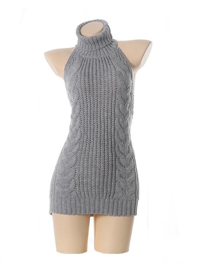 Backless Sweater Leader Killer Girl Danzi Off-shoulder Backless COS Sweater Costume - Image 1