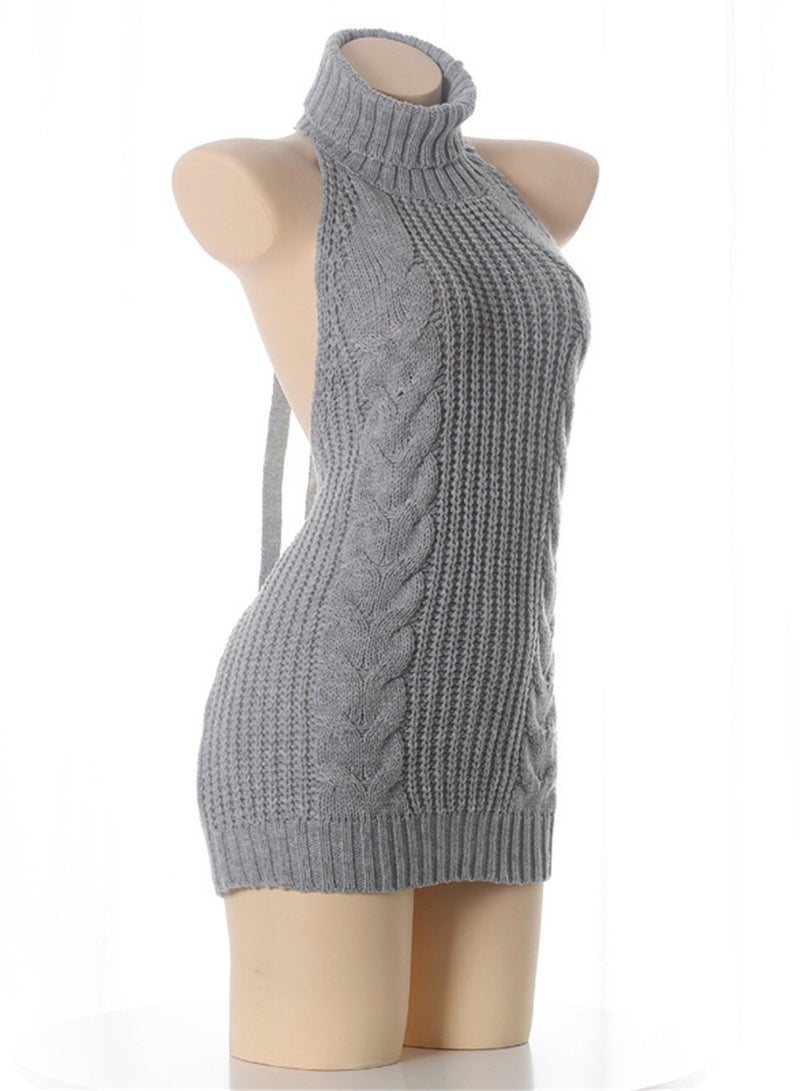 Backless Sweater Leader Killer Girl Danzi Off-shoulder Backless COS Sweater Costume - Image 2