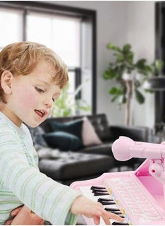 Generic 24-Key Pink Toddler Piano Keyboard Multifunctional Musical Electronic Toy with Microphone Ideal 1st Birthday Gift for Baby Girls Encourages Early Music Education  - Image 2