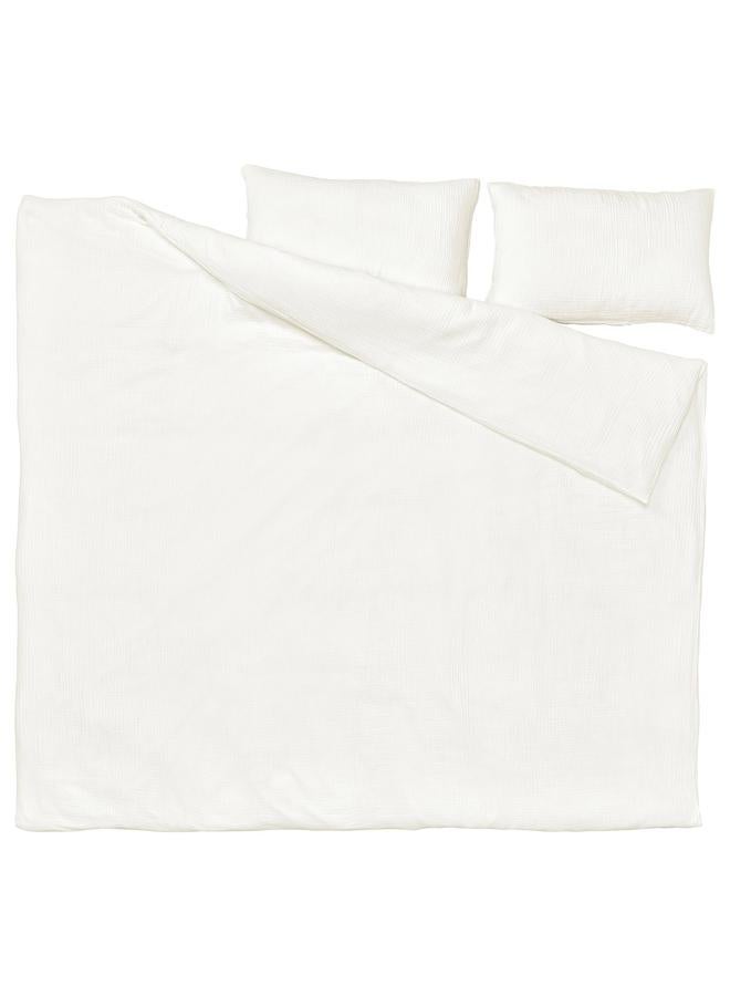 erorex Duvet cover and 2 pillowcases, white, 240x220/50x80 cm - Image 5