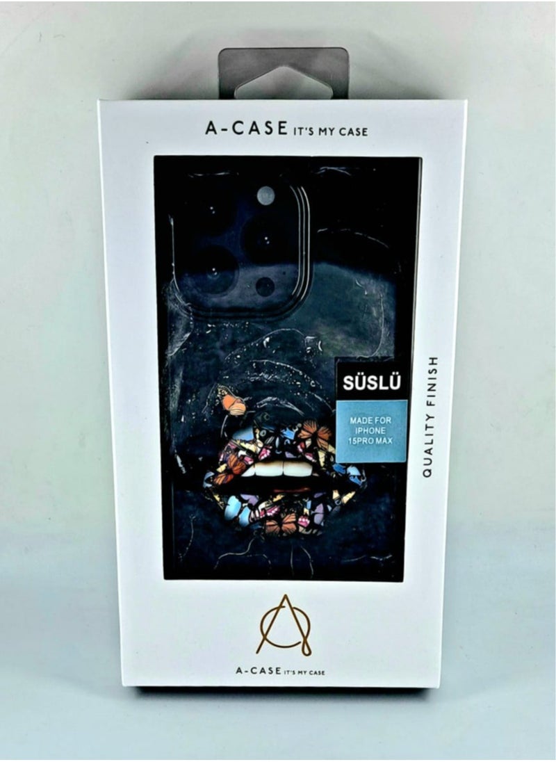 A-CASE - A-Case It's My Case Suslu Series Full Protection Case for iPhone 15 Pro, Slim Lightweight TPU Shockproof Cover, Precise Fit, Stylish Gift Packaging, Designed in Turkey – Butterfly - Image 1