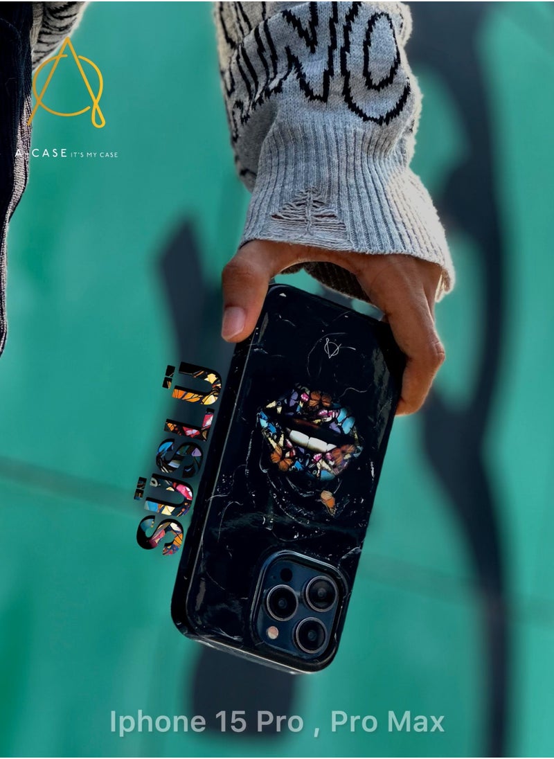A-CASE - A-Case It's My Case Suslu Series Full Protection Case for iPhone 15 Pro, Slim Lightweight TPU Shockproof Cover, Precise Fit, Stylish Gift Packaging, Designed in Turkey – Butterfly - Image 1