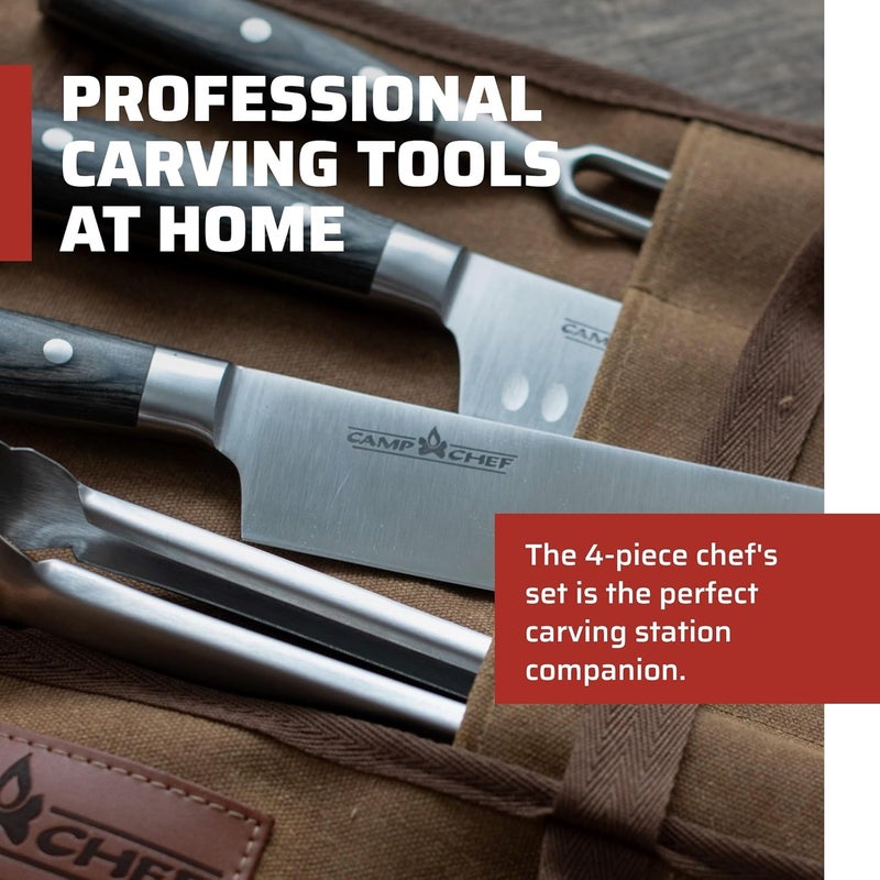 Camp Chef Deluxe 4 Piece Carving Knife Set, Multi - Image 3