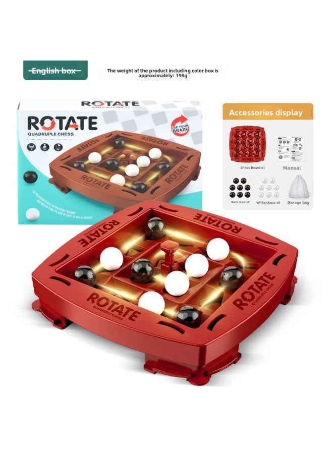 لعبة الشطرنج المنطقية، لعبة الشطرنج العائلي، لعبة الشطرنج القتالية بين الوالدين والطفل، لعبة الشطرنج الدوارة التعليمية للأطفال، لعبة الشطرنج بالأبيض والأسود المكونة من أربع قطع، لعبة استراتيجية