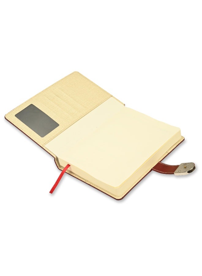 FIS 2026 Diary, A5 Size Diary(148x210mm), Bonded Leather Materials, 2 Side Padded Sewn Jacket, Round Corners, Magnetic Lock, English, 70gsm Italian Ivory Paper, Maroon Color-FSDI86E26D06 - Image 3