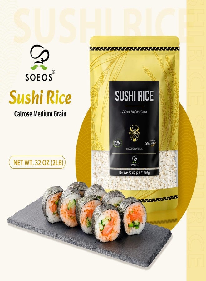 Soeos Sushi Rice, Medium Grain Rice, Sticky Rice for Sushi Rolls and Japanese Food, 2 Pound (32 Ounce) - Image 3