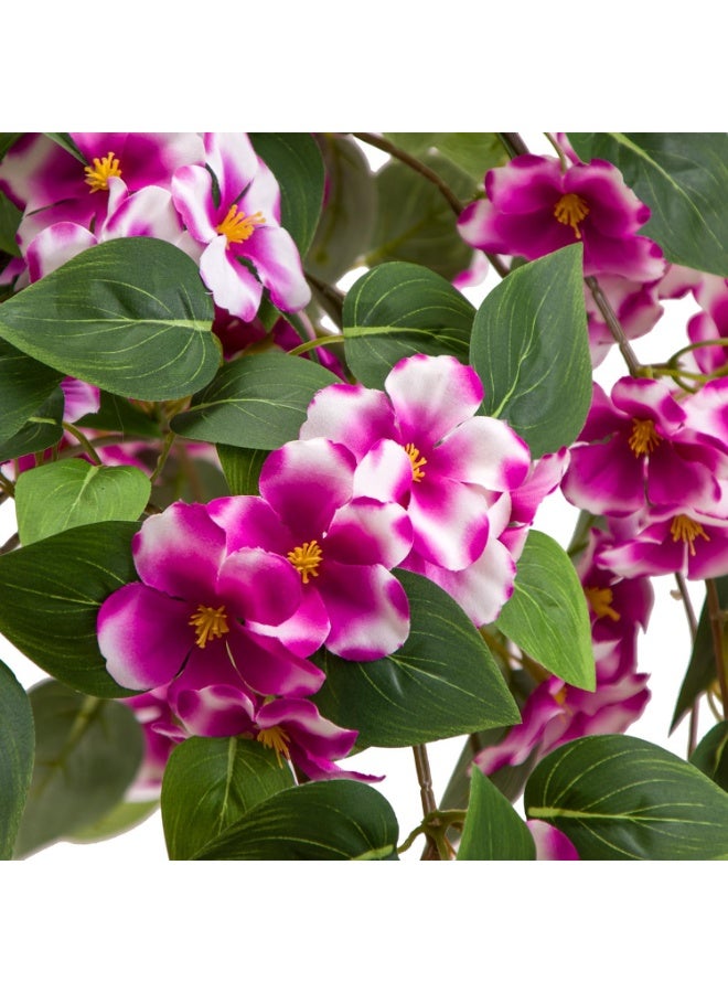 Marcolo Artificial Crabapple Tree 90cm, Pink and White Blooms, Green Leaves, Potted Faux Plant, Indoor Decor 90cm - Image 2