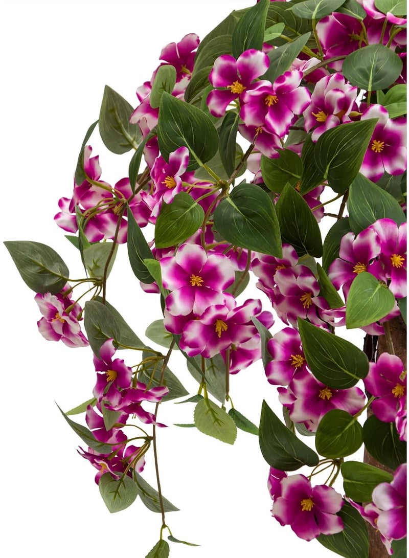 Marcolo Artificial Crabapple Tree 90cm, Pink and White Blooms, Green Leaves, Potted Faux Plant, Indoor Decor 90cm - Image 4