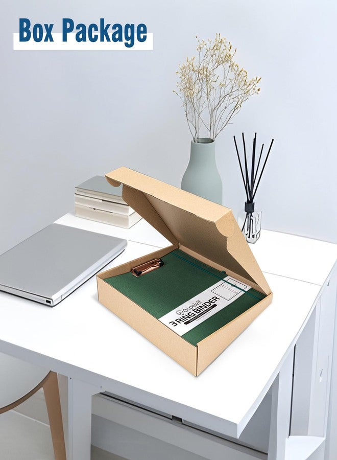 Ospelelf 3 Ring Binder 1 Inch Binder Organizer with Zipper Pouch, Linen Hardcover Portfolio Clipboards for Letter Size (8.5" x 11"), 5 Plastic Binder Dividers with 10 Pockets (Green) - Image 5
