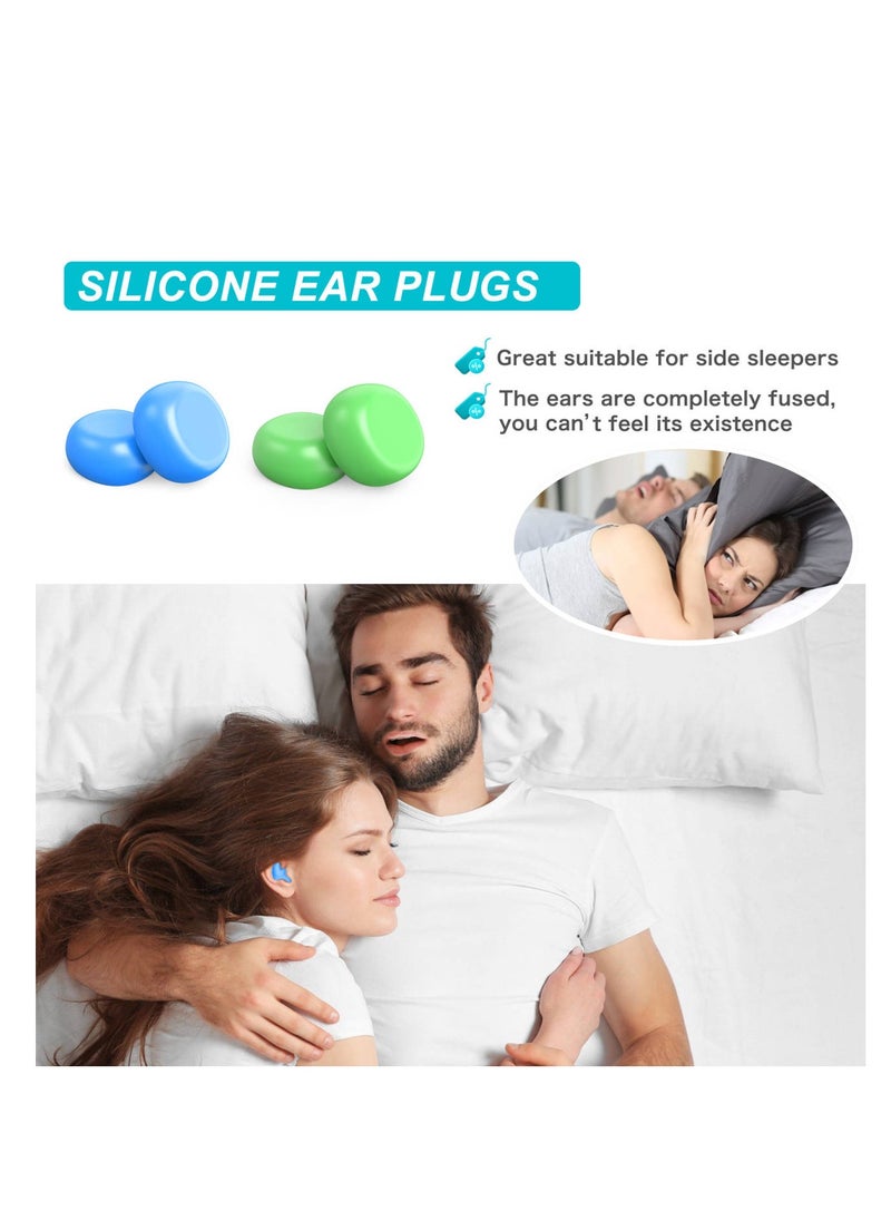T NEWFUN - Ear Plugs for Sleep and Swimming 16 Pairs Of Reusable Silicone Molded Noise Canceling Ear Plugs - Image 1