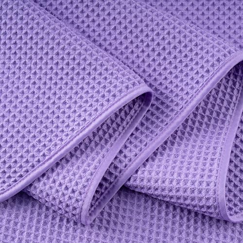 POLYTE Microfiber Oversize Quick Dry Lint Free Bath Towel, 60 x 30 in, 4 Pack (Waffle Weave) - Image 4