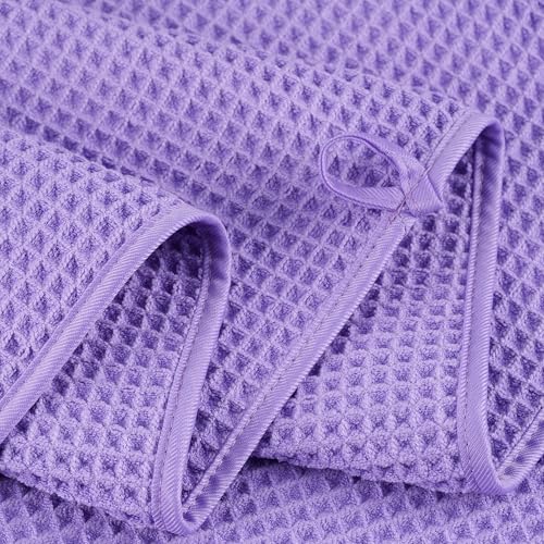 POLYTE Microfiber Oversize Quick Dry Lint Free Bath Towel, 60 x 30 in, 4 Pack (Waffle Weave) - Image 2