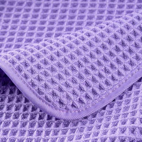 POLYTE Microfiber Oversize Quick Dry Lint Free Bath Towel, 60 x 30 in, 4 Pack (Waffle Weave) - Image 3
