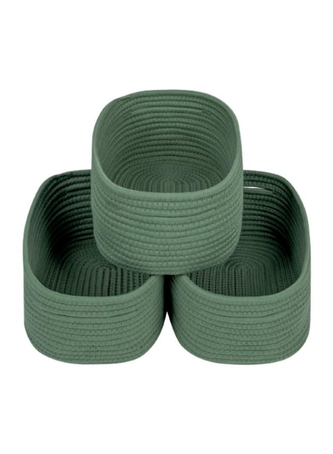 CubesLand Small Storage Basket for Shelves, Woven Rope Green Basket for Organizing, Durable & Skin-Friendly Cube Shelf Closet Organizer Bins, Toy Storage Organizers Bin, Modern Home Decor with Handles - Image 1