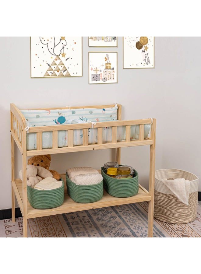 CubesLand Small Storage Basket for Shelves, Woven Rope Green Basket for Organizing, Durable & Skin-Friendly Cube Shelf Closet Organizer Bins, Toy Storage Organizers Bin, Modern Home Decor with Handles - Image 4