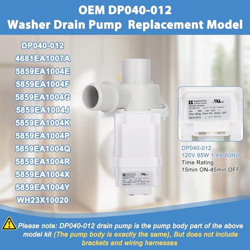 Garsoo DP040-012 4681EA1007A 5859EA1004F 5859EA1004G 5859EA1004P Drain Pump (OEM) Compatible with LG Washer, Kenmore, GE washer drain pump, Fits for WT1101CW WT1201CV WT1201CW WT4870CW WT7200CW WT5001CW, etc - Image 2