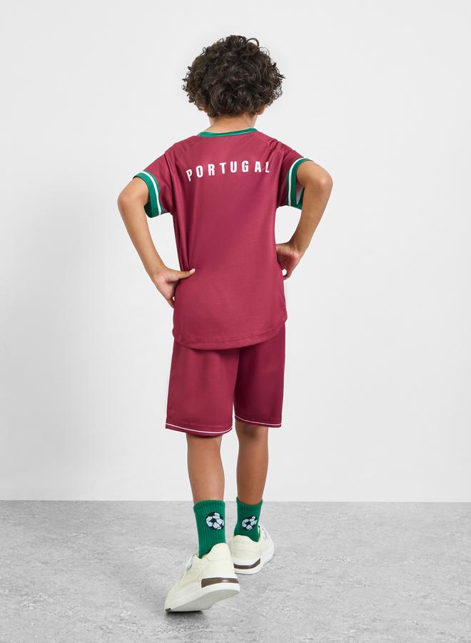 Styli Boys Portugal Print Jersey T-Shirt and Shorts FIFA Football Set - Image 3