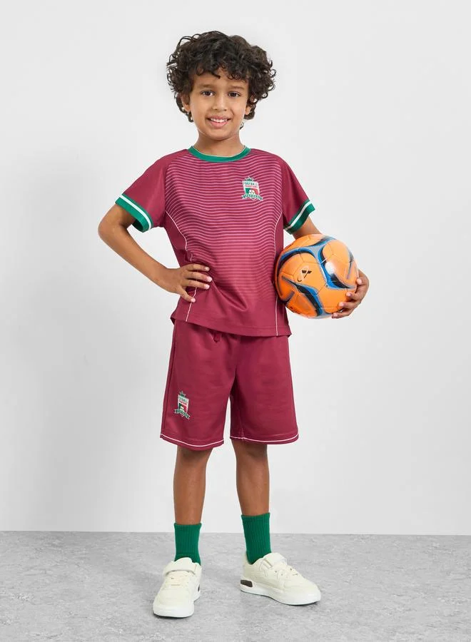 Styli Boys Portugal Print Jersey T-Shirt and Shorts FIFA Football Set