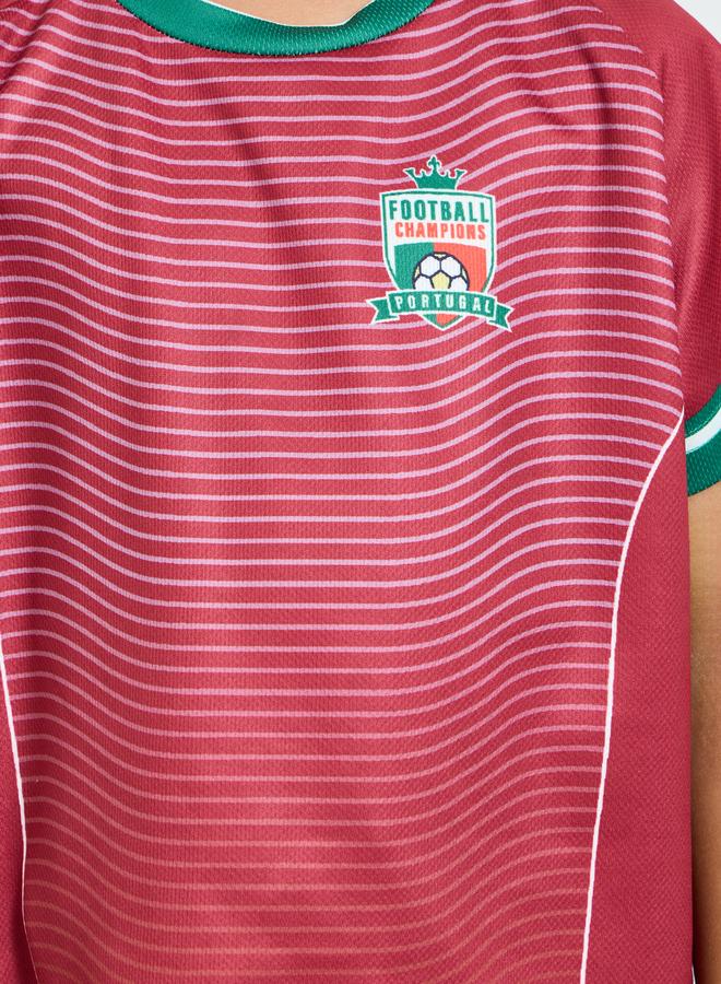Styli Boys Portugal Print Jersey T-Shirt and Shorts FIFA Football Set - Image 4