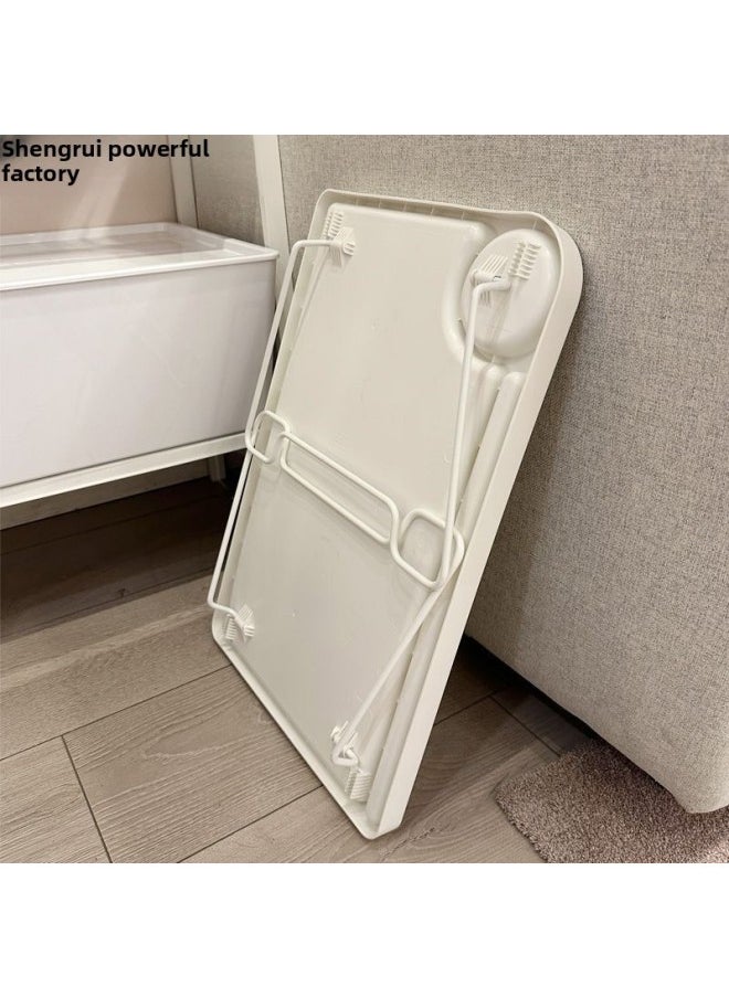Generic - Foldable Bed Small Table Dining Rack Laptop Stand Lazy Bedroom Bay Window Table Kang College Student Dormitory-Color:Red Folding Computer Stand - Image 1