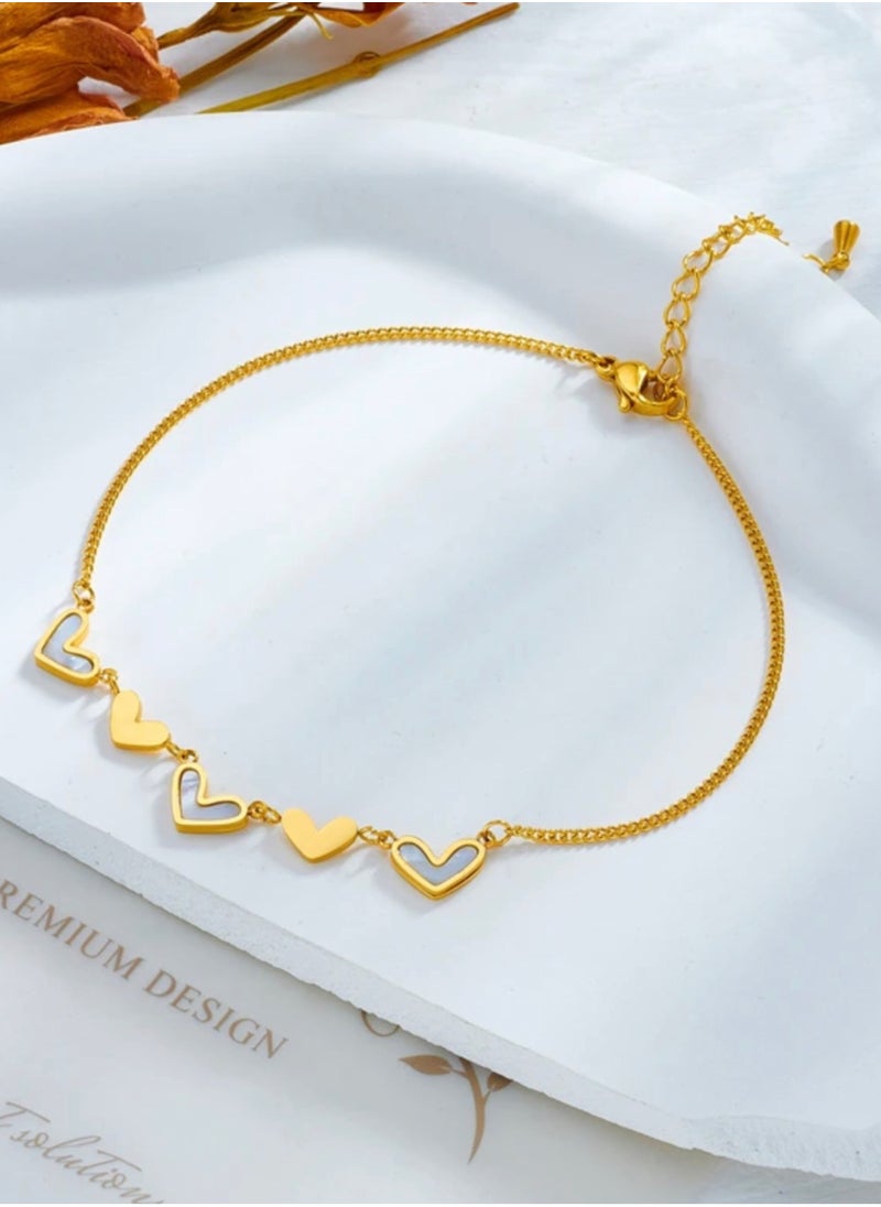 Elegance - Trendy Gold Stainless Steel Anklet For Women - Image 1