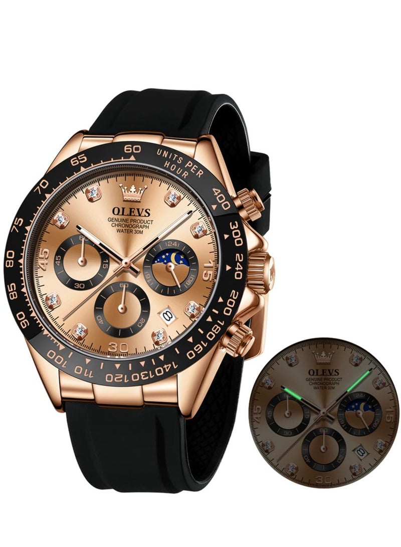 أوليفز ساعات رجالية بسوار سيليكون كوارتز مقاومة للماء 2875 - Image 1