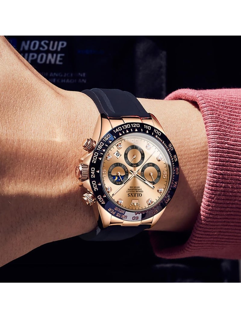 أوليفز ساعات رجالية بسوار سيليكون كوارتز مقاومة للماء 2875 - Image 4