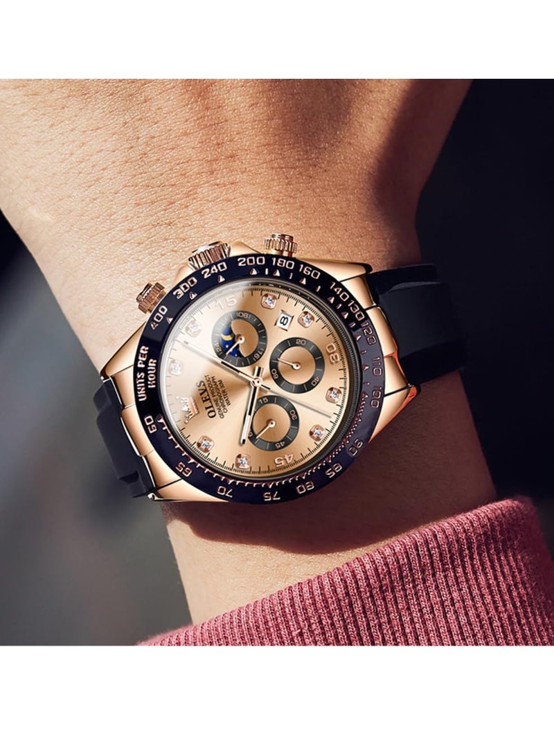 أوليفز ساعات رجالية بسوار سيليكون كوارتز مقاومة للماء 2875 - Image 2