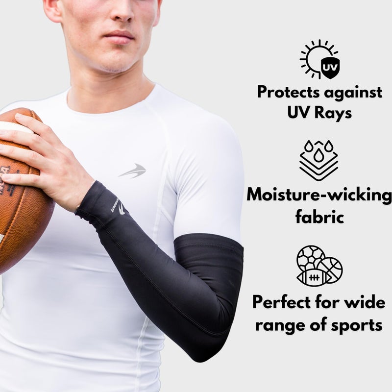CompressionZ Compression Arm Sleeves For Kids - Cooling  Football  Basketball  Golf  Uv Sun - Image 3