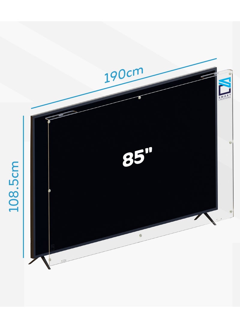 سمارت كريشنز واقي شاشة تلفزيون مقاس 85 بوصة مقاوم للكسر عالي الجودة ومضاد للأشعة الزرقاء واقي للعين مقاوم للماء قابل للإزالة - Image 2