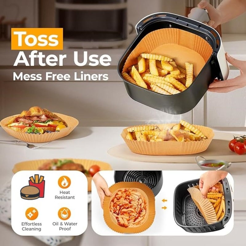Round Non Stick Frying Pan Baking Paper Liners For Air Fryer Disposable Cooking Baking Microwaving Home Travel Barbecue Parties Restaurants - Image 2