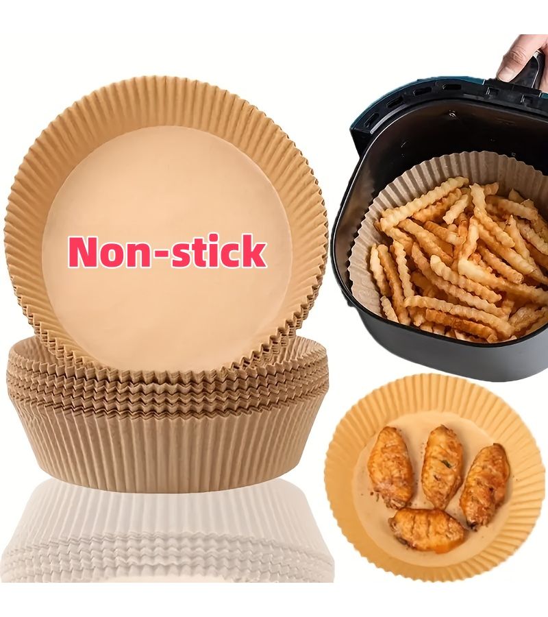 Round Non Stick Frying Pan Baking Paper Liners For Air Fryer Disposable Cooking Baking Microwaving Home Travel Barbecue Parties Restaurants - Image 4
