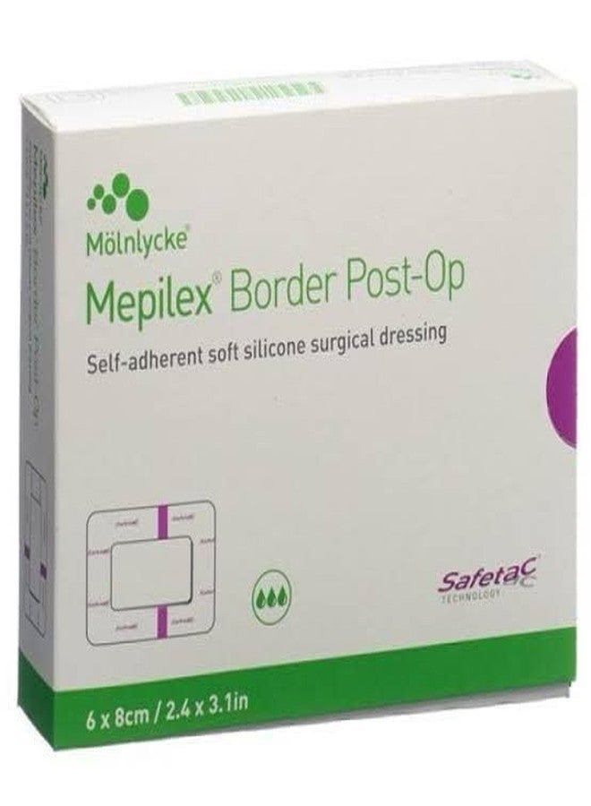 Border Post-Op Dressing | High Flexibility Surgical Dressing for Joints | Self-Adhesive Silicone Border | Absorbent Pad for Exuding Wounds | 6 × 8 cm (2.4 × 3.1 in) - Image 4