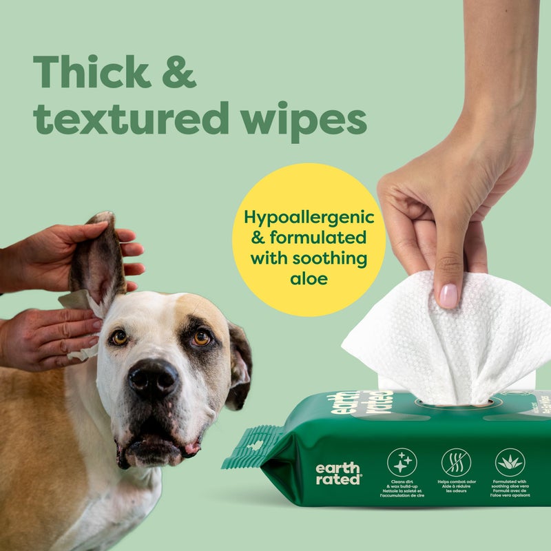 Earth Rated Pet Ear Wipes, Hypoallergenic Cleaner for Dogs & Cats Ears to Remove Dirt and Wax Build Up, Wild Oat Scent, 70 Count - Image 5