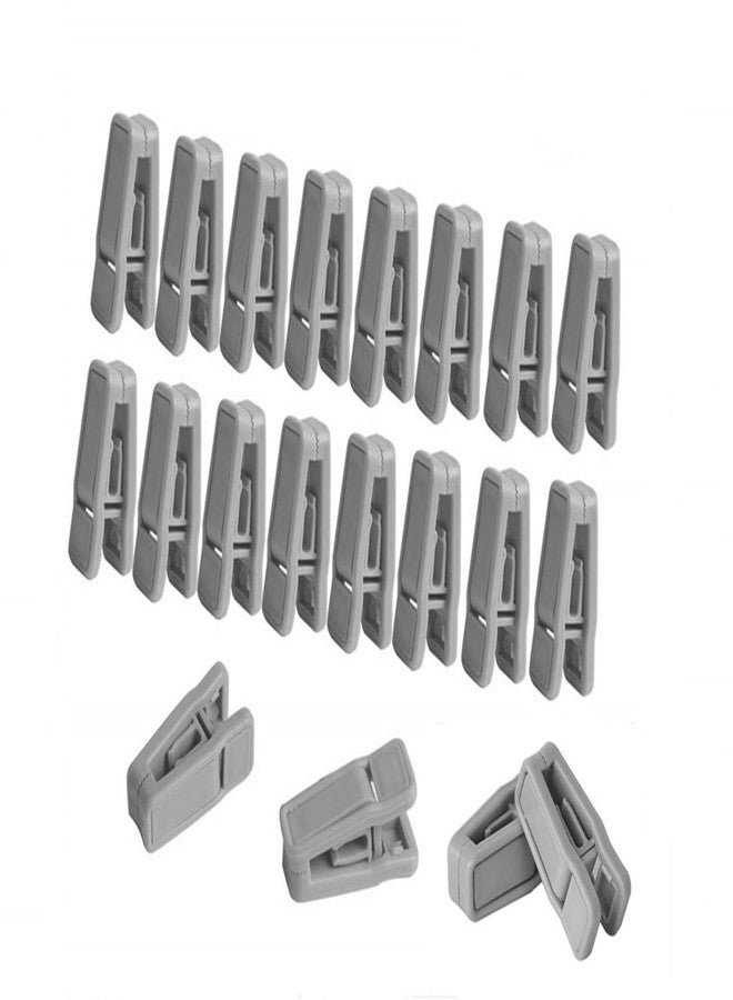 Aoshang 20 Pack Plastic Finger Clips for Hangers,Slim-line Finger Clips Plastic Hanger Clip for Velvet (Gray) - Image 1