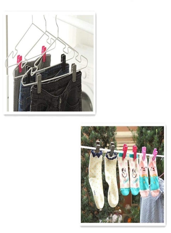 Aoshang 20 Pack Plastic Finger Clips for Hangers,Slim-line Finger Clips Plastic Hanger Clip for Velvet (Gray) - Image 4
