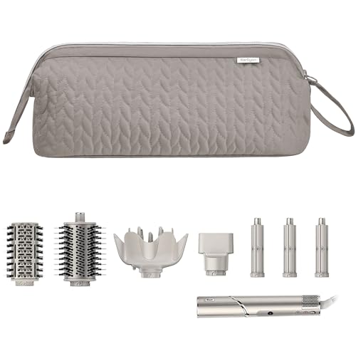 KarSyon Shark Flex Style Case for Airwrap Hair Dryer Brush Revlon Hair Tools Travel Bag Carrying Case Flat Curling Iron Organizer Camel - Image 1